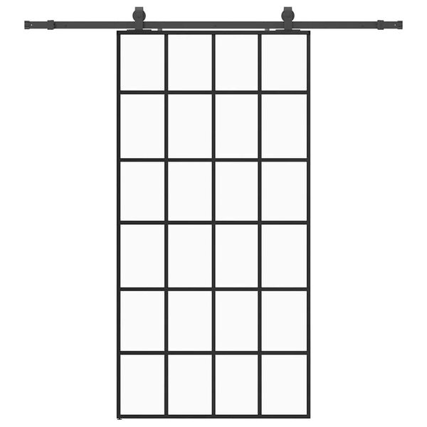 vidaXL Porta Scorrevole con Ferramenta Nera 102x205 cm in Vetro ESG