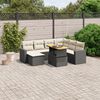 vidaXL Set Divani da Giardino con Cuscini 8 pz Nero in Polyrattan