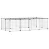 vidaXL Gabbia per Animali 20 Pannelli con Porta Nera 35x35 cm Acciaio