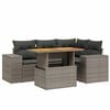 vidaXL Set Divano da Giardino 5 pz con Cuscini Grigio in Polyrattan