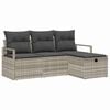 vidaXL Set di divani 4 pz 4-Numero di posti Grigio chiaro polyrattan
