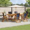 vidaXL Set Pranzo da Giardino 7pz Legno Massello di Acacia e Textilene