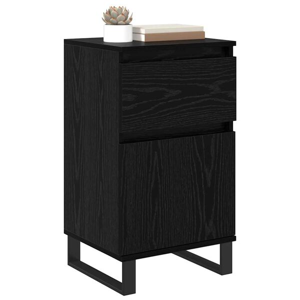 vidaXL Credenza Rovere nero 35 x 40 x 70 cm Legno multistrato