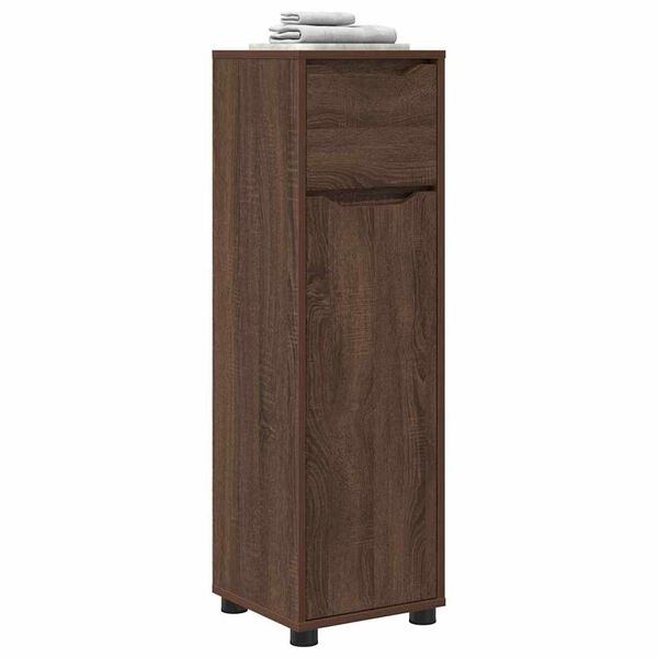 vidaXL Mobile da Bagno con cassetto Rovere Marrone 30,5 x 30 x 101 cm