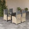 vidaXL Set da Pranzo da Giardino 5 pz con Cuscini Beige in Polyrattan