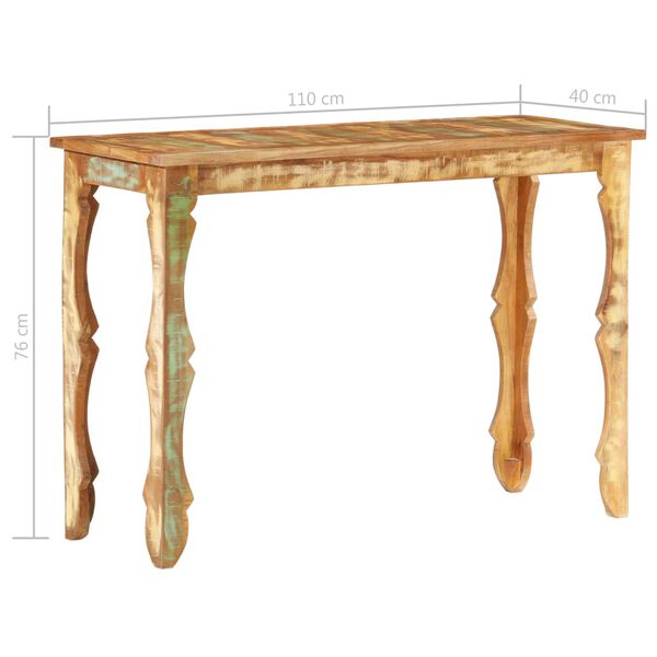 vidaXL Tavolo Consolle 110x40x76 cm in Legno Massello di Recupero