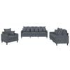 vidaXL Set di Divani 3 pz con Cuscini Grigio Scuro in Velluto