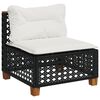 vidaXL Divano Giardino Senza Braccioli con Cuscini Nero in Polyrattan