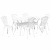 vidaXL Set da Pranzo per Giardino 7 pcs Bianco Alluminio