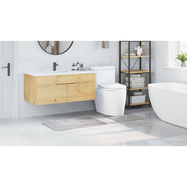 vidaXL Set di tappetini antiscivolo per il bagno 2 pcs Grigio PP