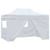 vidaXL Gazebo Professionale Pieghevole 4 Pareti 280x410x315 cm Acciaio Bianco