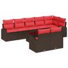 vidaXL Set Divano da Giardino 9 pz Marrone polyrattan
