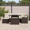 vidaXL Set Divano da Giardino con cuscino 7 pcs Marrone Poly Rattan