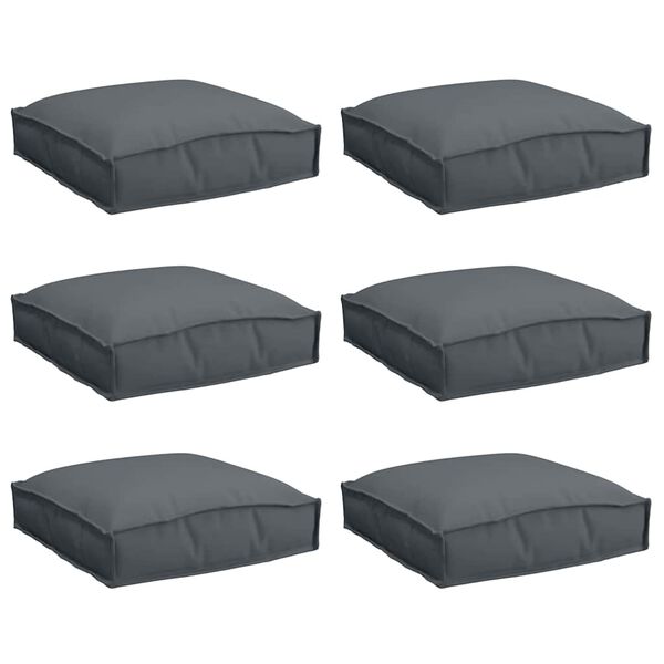 vidaXL Cuscino 6 pcs Antracite 40 x 40 x 8 cm Tessuto Oxford