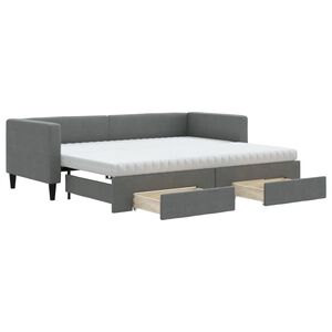 vidaXL Divano Letto Estraibile Cassetti Grigio Scuro 80x200cm Tessuto