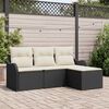 vidaXL Set Divano da Giardino con archiviazione 4 pcs Nero polyrattan