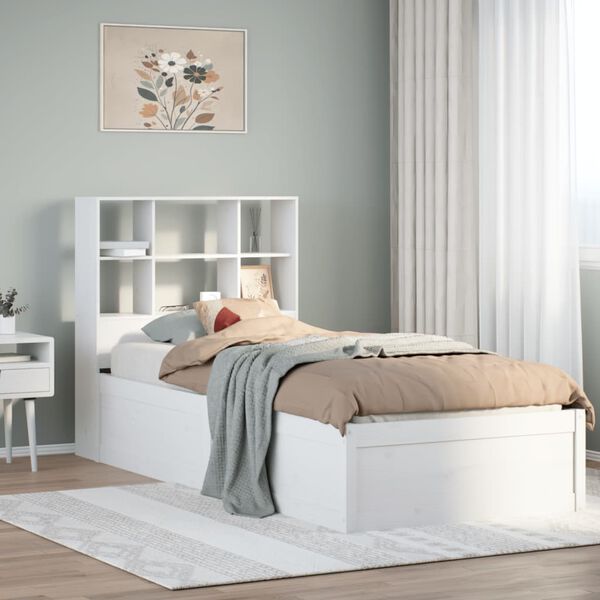 vidaXL Letto senza Materasso Bianco 90x190 cm in Legno Massello Pino