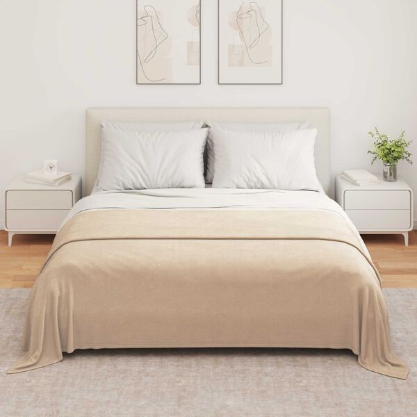 vidaXL Coperte da Pile 6 pcs Cammello 280 x 210 cm Panno