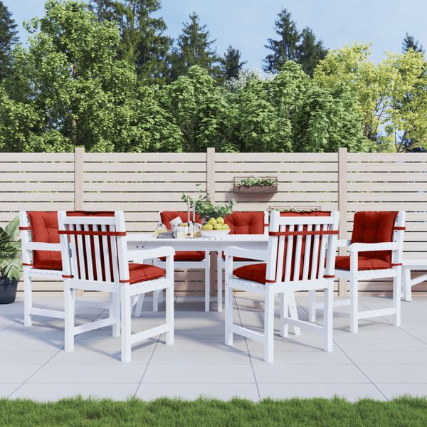 vidaXL Cuscini Sedia Schiena Bassa 6 pz Rosso M&eacute;lange 100x50x7 Tessuto