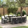 vidaXL Set da Pranzo per Giardino 9 pcs Nero polyrattan