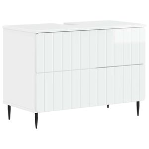 vidaXL Armadio per Lavabo da Bagno ZWOLLE Bianco Lucido