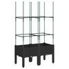 vidaXL Fioriera da Giardino con Traliccio Nera 80x40x142,5 cm in PP