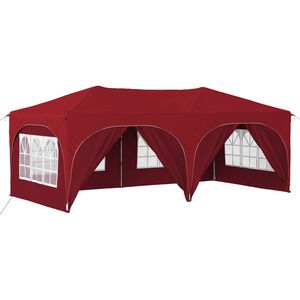vidaXL Tenda per feste a pop-up Borgogna 575 x 288 x 245 cm