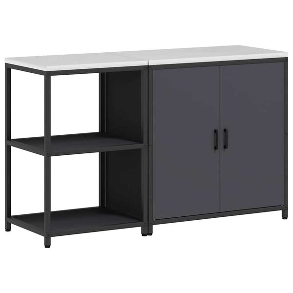 vidaXL Set di Stoccaggio per Cucina con lo scaffale 2 pcs Antracite