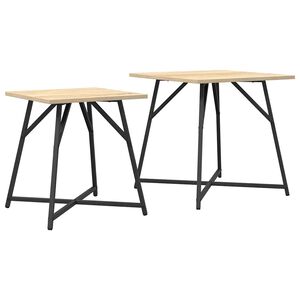 vidaXL Set tavolini 2 pz Rovere Sonoma e Nero 50 x 50 x 50 cm