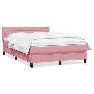 vidaXL Giroletto a Molle con Materasso Rosa 160x210 cm in Velluto