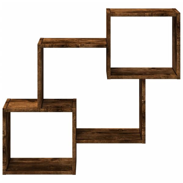 vidaXL Mobile a Parete 78x18x71 cm Rovere Fumo in Legno Multistrato