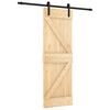 vidaXL Porta scorrevole 70 x 210 cm Naturale e Nero