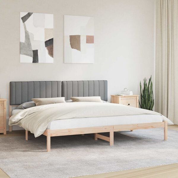 vidaXL Letto con Testiera Rivestita Grigio chiaro 200 x 200 cm
