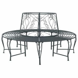 vidaXL Panchina per Alberi 8-Numero di posti &Oslash; 160 x 89 cm Acciaio