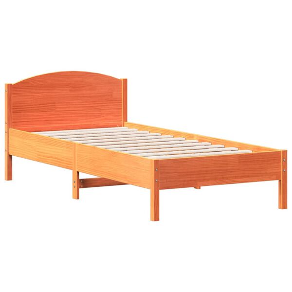 vidaXL Letto senza Materasso Marrone Cera 100x200 cm in Legno di Pino