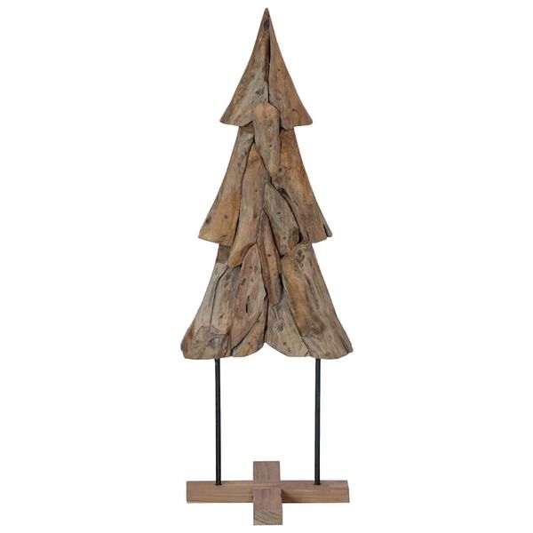 vidaXL Albero di Natale Marrone 121 cm Legno massello di teak