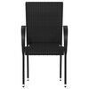 vidaXL Sedie da Esterno Impilabili 4 pz in Polyrattan Nere