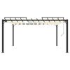 vidaXL Gazebo con Tetto a Lamelle 3x4 m in Tessuto Crema e Alluminio