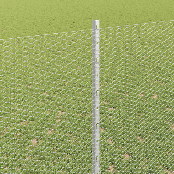 vidaXL Recinzione con Posto Argento 1,6 x 25 m Acciaio