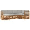 vidaXL Set di divani da esterno 5 pz Grigio Naturale e Chiaro