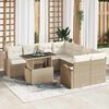 vidaXL Set Divano da Giardino con archiviazione 9 pcs Beige polyrattan