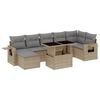 vidaXL Set Divano da Giardino 8 pz con Cuscini Beige in Polyrattan