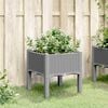 vidaXL Fioriera da Giardino con Gambe Grigio Chiaro 40x40x42 cm in PP