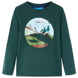 Maglietta da Bambino a Maniche Lunghe Verde Scuro 92