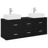 vidaXL Set di Armadi da Bagno 3 pz Nero 49,5 x 41 x 62,5 cm