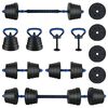 vidaXL Set di Manubri 4-in-1 40kg Nero e Blu Cemento e sabbia di ferro