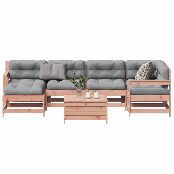 vidaXL Set Divani Giardino 7 pz con Cuscini Legno Massello di Douglas