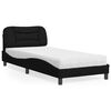 vidaXL Letto con Materasso Hvar Nero 90x190 cm in Tessuto