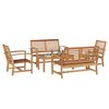 vidaXL Set Divano da Giardino 5 pcs Naturale Legno di teak solido