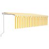 vidaXL Tenda Retrattile Automatica con Parasole 5x3m Gialla Bianca